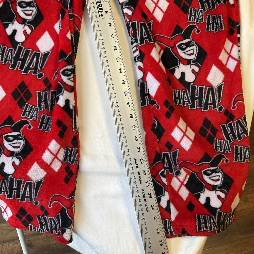 DC Comics Women Sleepwear L (12-14) Red Pajama Pants Graphic Fleece 29” Batman - Picture 6 of 8